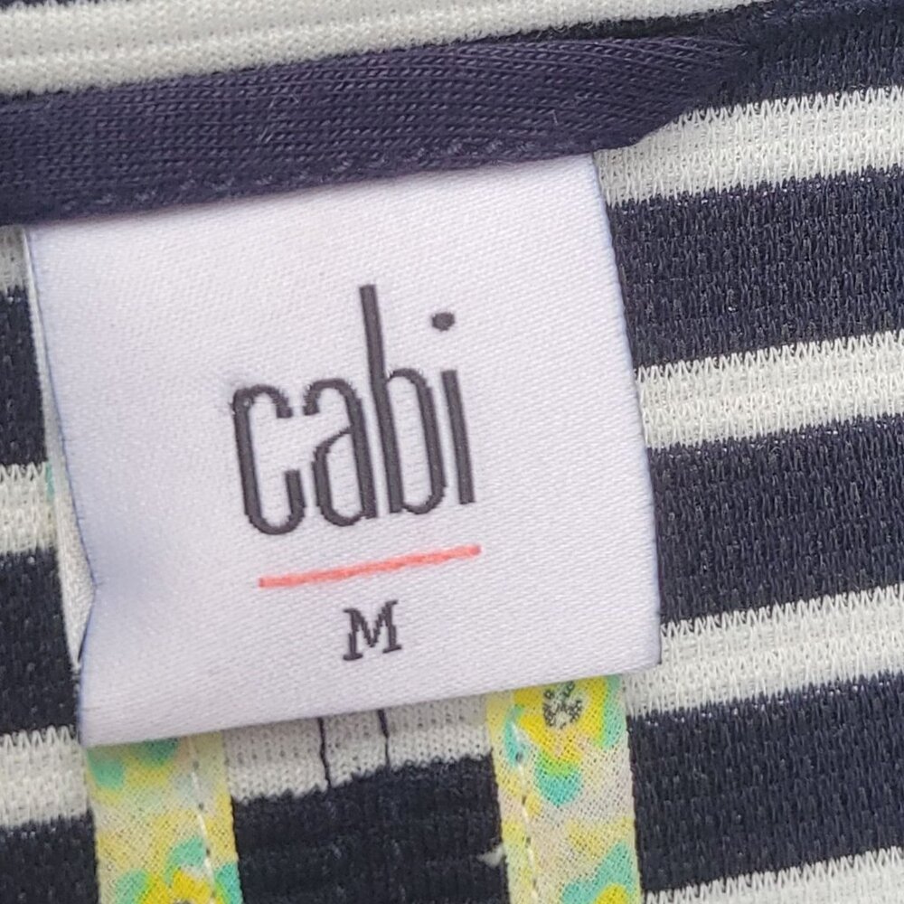 Cabi Womens Striped Double-Breasted Coat Blue White Nauticle Preppy - Picture 2 of 16